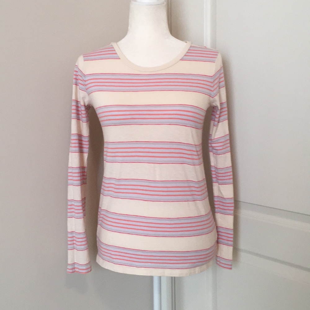 Gap The Essential Crew Striped Long Sleeve Tee Top